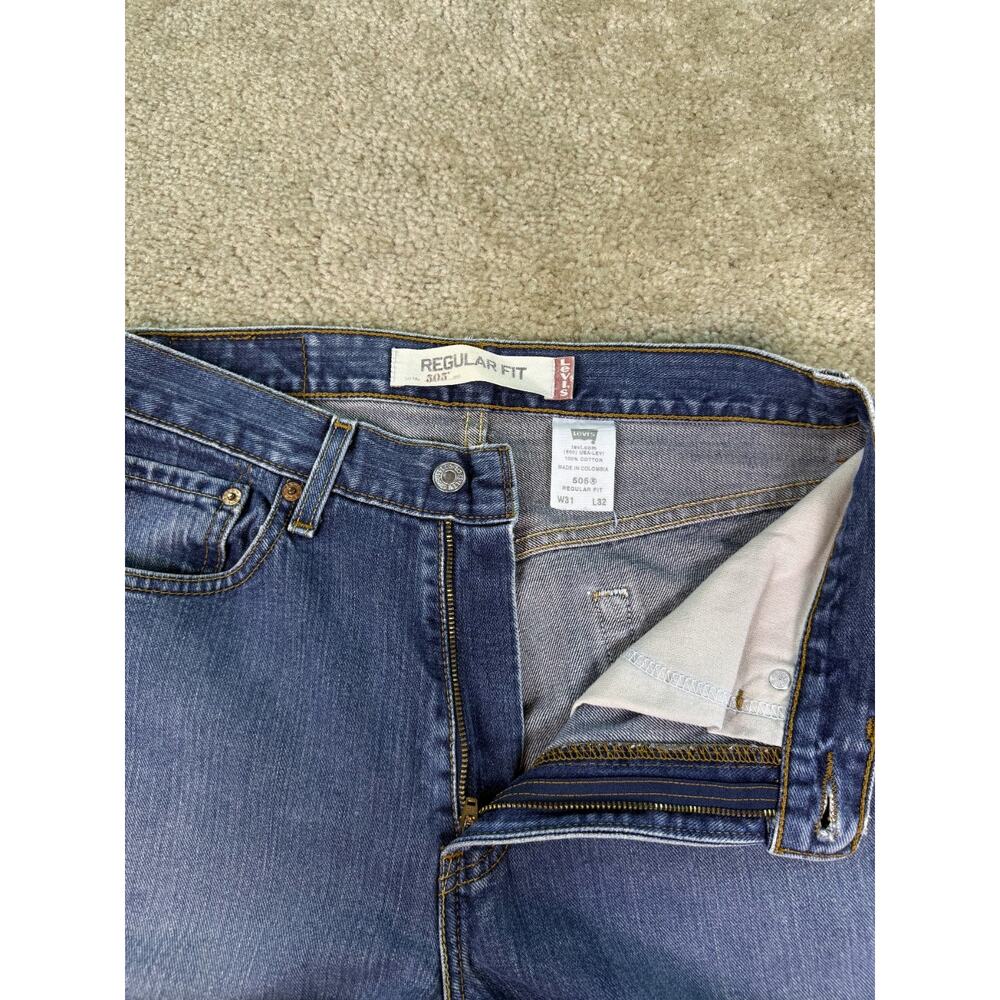 Vintage 00s Levi's 505 Blue Jeans Size 31x32 Classic Denim Y2K Western C097 - Picture 6 of 13